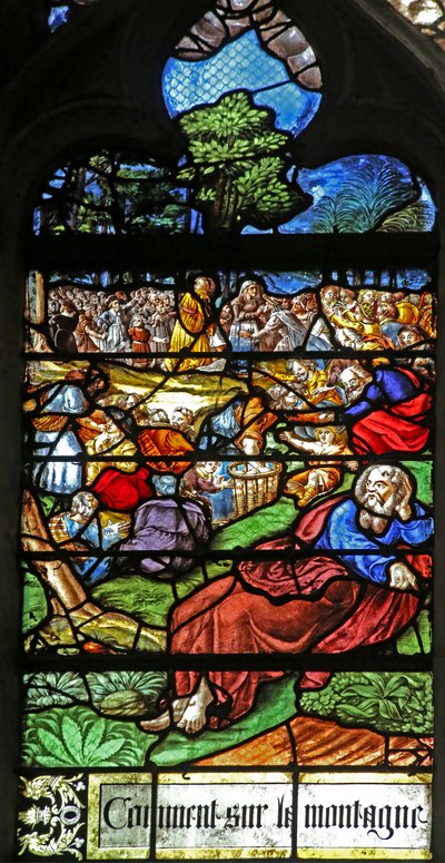 Window depicting a detail from the Miracle of the Feeding of the 5000 by French School