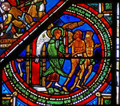 Good Samaritan Window: Adam and Eve Expelled from Eden by French School