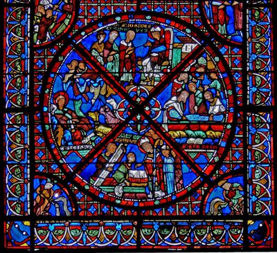 Window w15 depicting the story of St Stephen