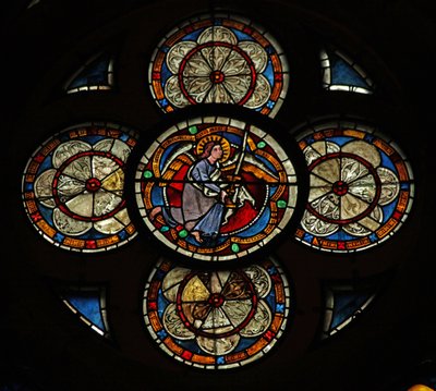 Window w16 depicting an angel by French School