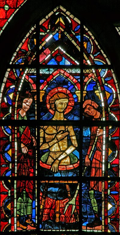 A scene from the legend of St John: the saint in a cauldron of boiling oil by French School