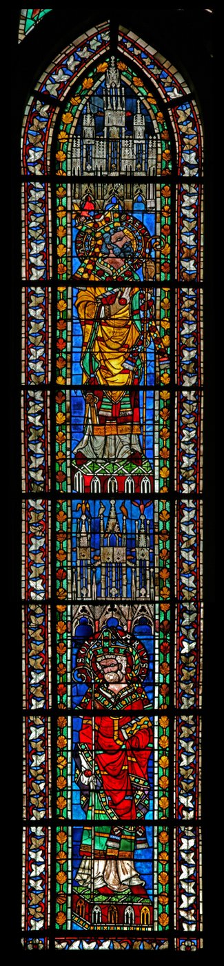 Window w205 depicting St Abrogastius and St Solarius by French School