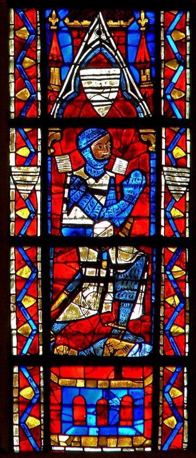 Window depicting a donor - knight by French School
