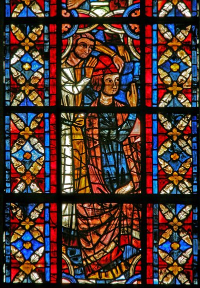 Window depicting a Scene from the Life of St Savinien: Tortured with a Red-Hot Helmet by French School