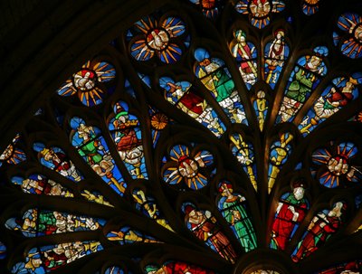 Window depicting figures on the Tree of Jesse in the south rose window by French School