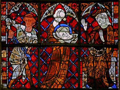 Window depicting a scene from the life of St John the Baptist: Salome receives his head by French School