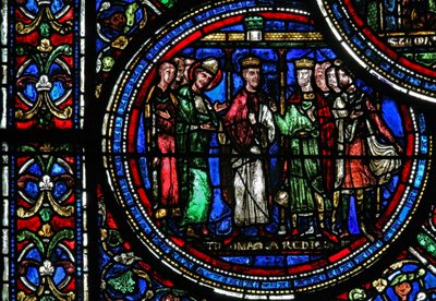 St Thomas Becket with Henry II and Louis VII by French School