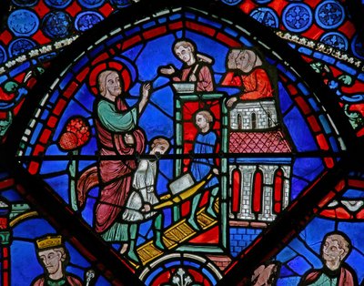 Window W23 Depicting a Scene from the Life of St Thomas: The Saint Builds a Church by French School