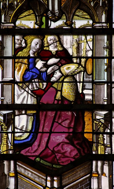 Window depicting the Virgin Mary appears to St Martin by French School