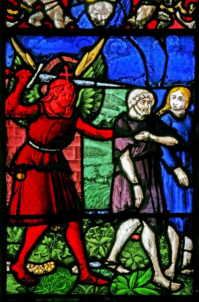 Adam and Eve Expelled from Eden by French School