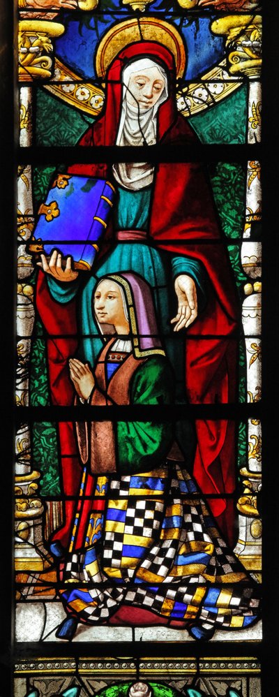 Window depicting St Anne and a donor by French School