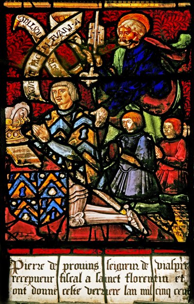 A Donor with Family and St Peter by French School