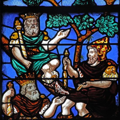 Window depicting Kings and a Prophet on the Tree of Jesse by French School