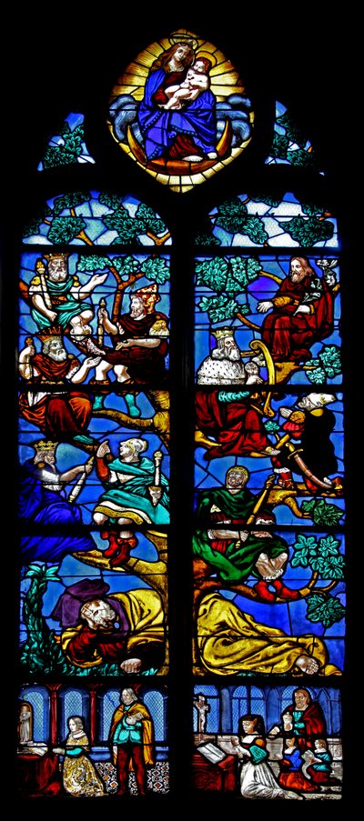Window depicting the Tree of Jesse; Donors by French School