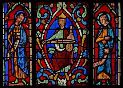 A King with Rebec on the Tree of Jesse by French School