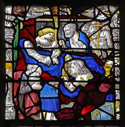 Window depicting the Death of the Virgin Mary by French School