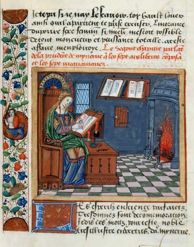 Woman Illuminating the Book of the Prudent and Imprudent by Catherine d