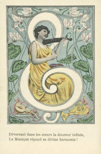 Woman in a Treble Clef by French School