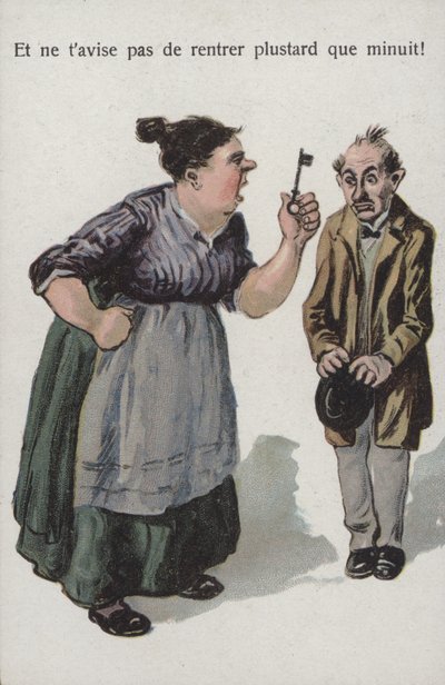 Woman Scolding Her Husband by French School