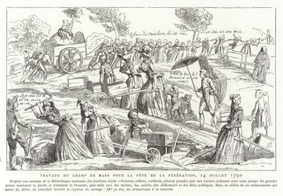 Works on the Champ de Mars in Preparation for the Fete de la Federation, Paris, French Revolution, 14 July 1790 by French School