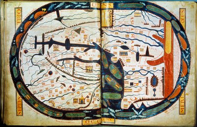 World map of Saint Sever. Miniature taken from the commentaries of 