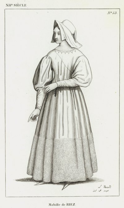 12th Century, Mabille de Riez (engraving) by French School