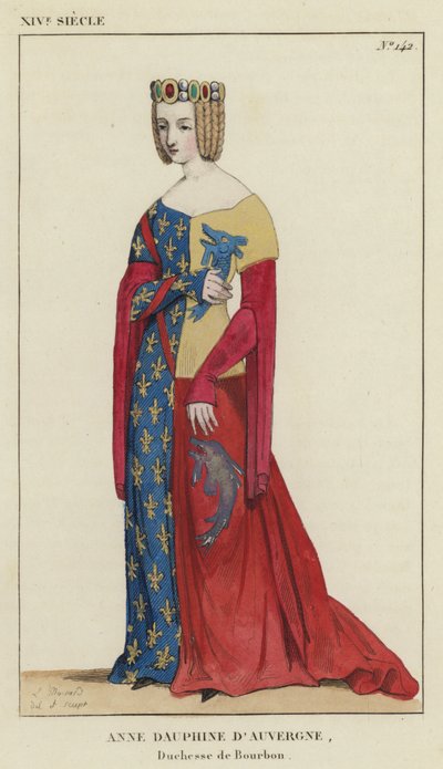 14th Century, Anne Dauphine of Auvergne, Duchess of Bourbon by French School