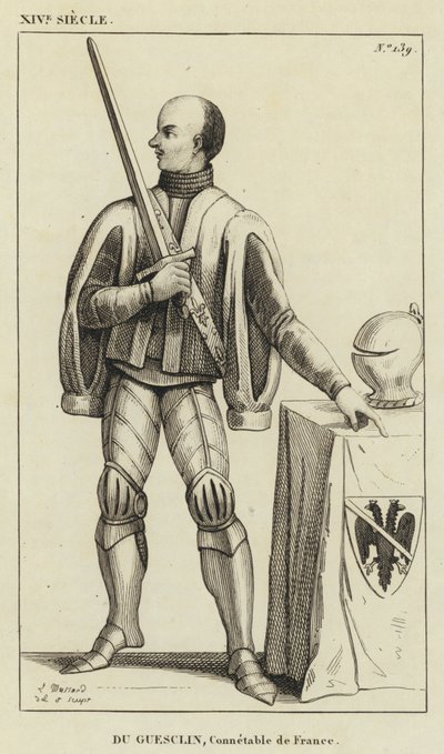 14th Century, Du Guesclin, Constable of France (engraving) by French School
