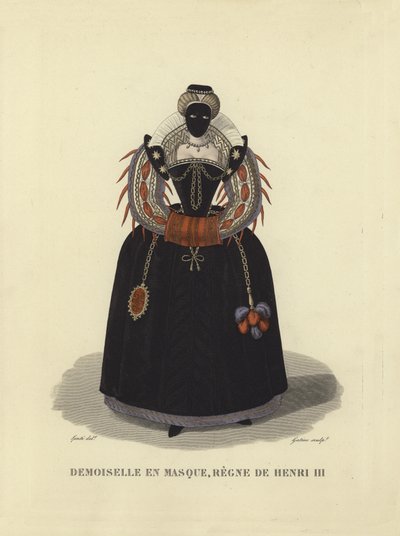 Young lady in a mask, reign of Henry III of France by French School
