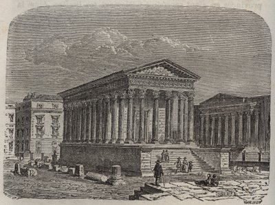 House Carree de Nimes - France, Languedoc-Roussillon, Gard - engraving in 