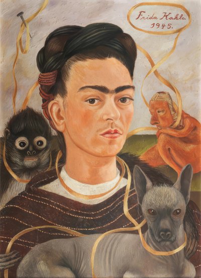 Self-Portrait with Little Monkey by Frida Kahlo