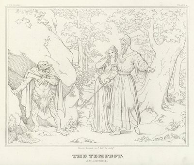 The Tempest, Act I, Scene 2 (engraving) by Friedrich August Moritz Retzsch