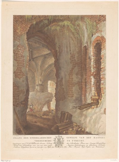 View of the Underground Vault of Vredenburg Castle in Utrecht by Friedrich Christoph Dietrich