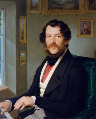 Portrait of a Gentleman at the Piano by Friedrich Johann Gottlieb Lieder