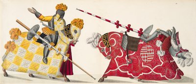 Two knights at a tournament, plate from 