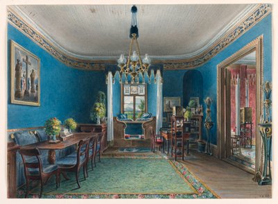 The Blue Room, Schloss Fischbach, 1846 by Friedrich Wilhelm Klose