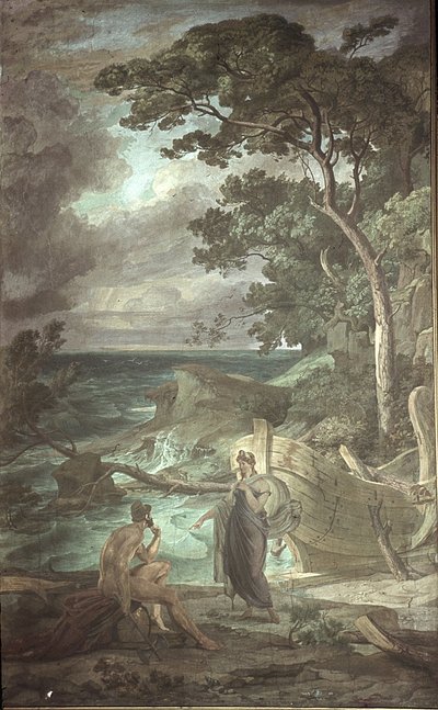 Arrival of Odysseus at the Nymph Calypso, Scenes from the Odyssey by Friedrich the Elder Preller