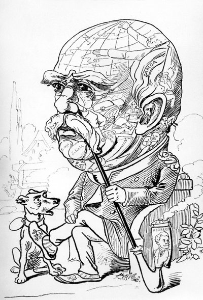 Cartoon of Bismark published in the Nebelspalter magazine 2 March 1889 by Fritz Boscovitz