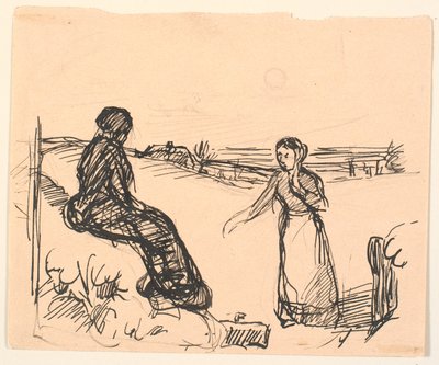 Out in the Snow Sat a Woman in Long Black Clothes... by Fritz Syberg