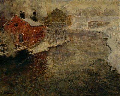 Factories by the Akerselva River by Fritz Thaulow