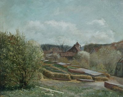 Landscape with Oslo Hospital, ca 1880 by Fritz Thaulow