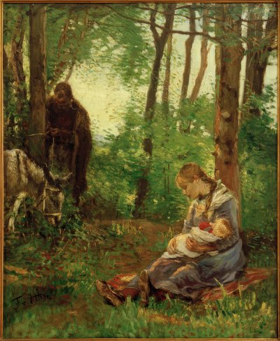 Rest in the Forest (Rest on the Flight) by Fritz von Uhde