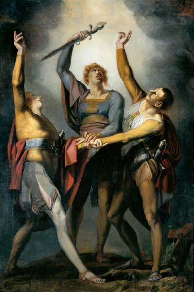 The Three Confederates in the Oath on the Rütli, 1779-1781 by Füssli
