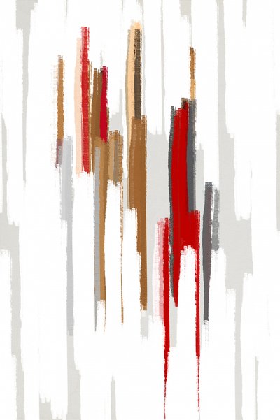 Red Brown Abstract Strokes by Fun Qui