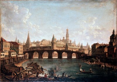 View from the Moscow Kremlin and the Bolshoy Kamenny Bridge, 1810s by Fyodor Yakovlevich Alexeev