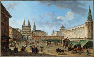View of the Resurrection Gate on Red Square, Moscow, Russia by Fyodor Yakovlevich Alexeev