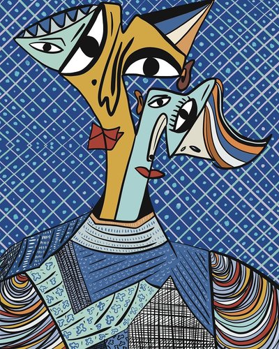 Abstract Cubist Faces by GIovanna Gil Alves