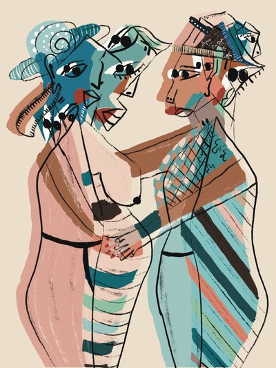 Abstract Women Embrace by GIovanna Gil Alves