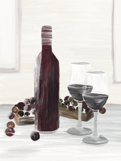 Classic Wine Still Life by GIovanna Gil Alves