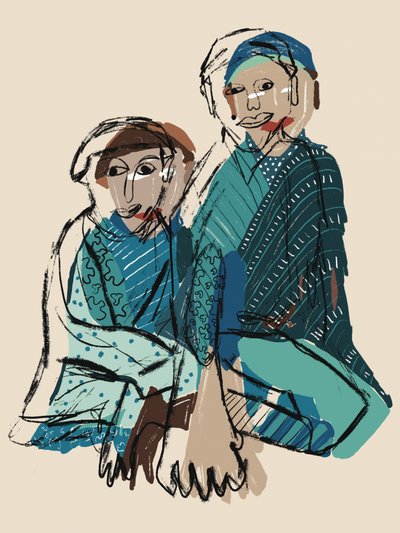 Quiet Blue Figures by GIovanna Gil Alves